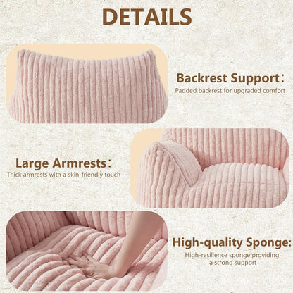 Giant Bean Bag Chairs for Adults Teens, Large Bean Bag Sofa Chairs with Filling Comfy Fuzzy BeanBag