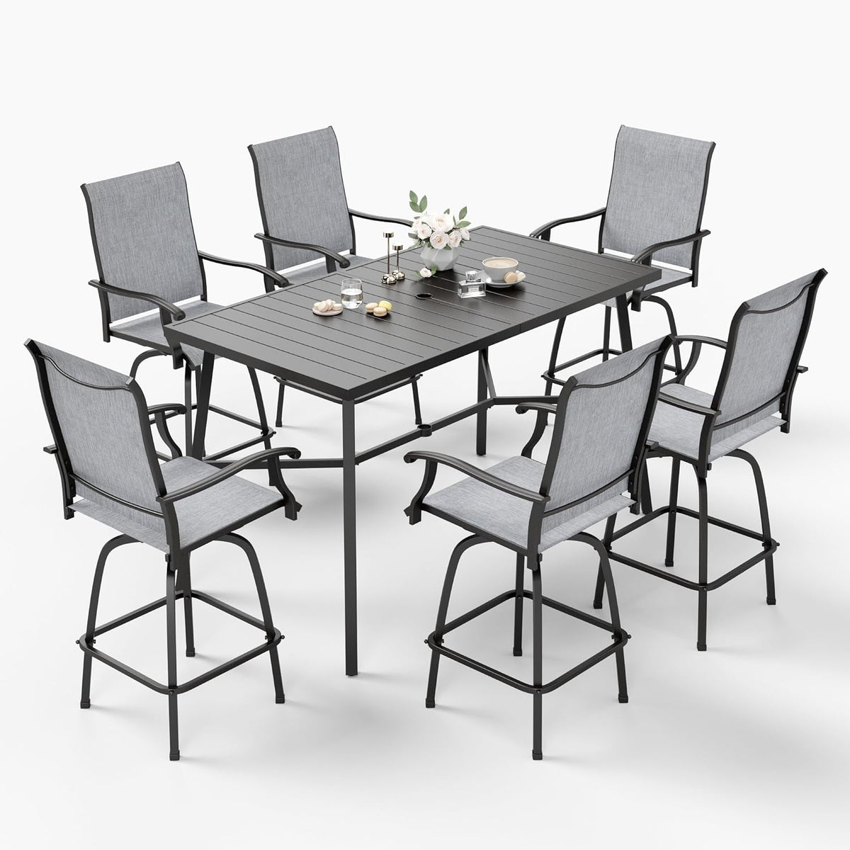 Sophia & William Outdoor Bar Set, Patio Bar Table and Chairs Set Patio Dining Set, Bar Height Patio