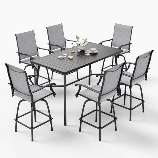 Sophia & William Outdoor Bar Set, Patio Bar Table and Chairs Set Patio Dining Set, Bar Height Patio