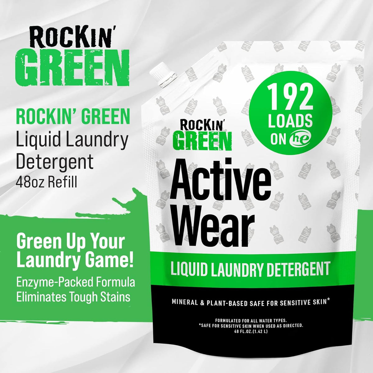 Rockin' Green Laundry Detergent, Plant based, All Natural Laundry Detergent Powder, Vegan and
