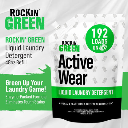 Rockin' Green Laundry Detergent, Plant based, All Natural Laundry Detergent Powder, Vegan and