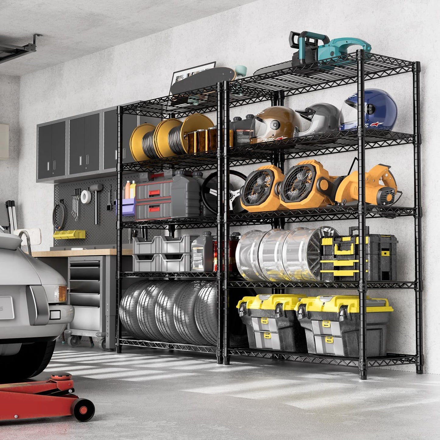 1750 lbs Steel Storage Shelving 5-Tier Utility Shelving Unit Steel Organizer Wire Rack for