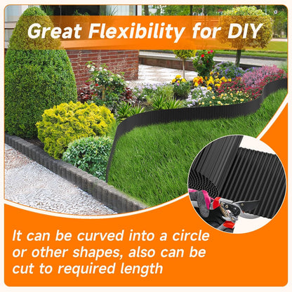Corrugated Garden Edging,6"×40Ft Galvanized Steel Landscape Edging & Lawn Edging Border,Metal