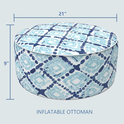 LVTXIII Inflatable Stool Ottoman Footrest with Handle, Decorative Fade-Resistant Foot Stool, Indoor
