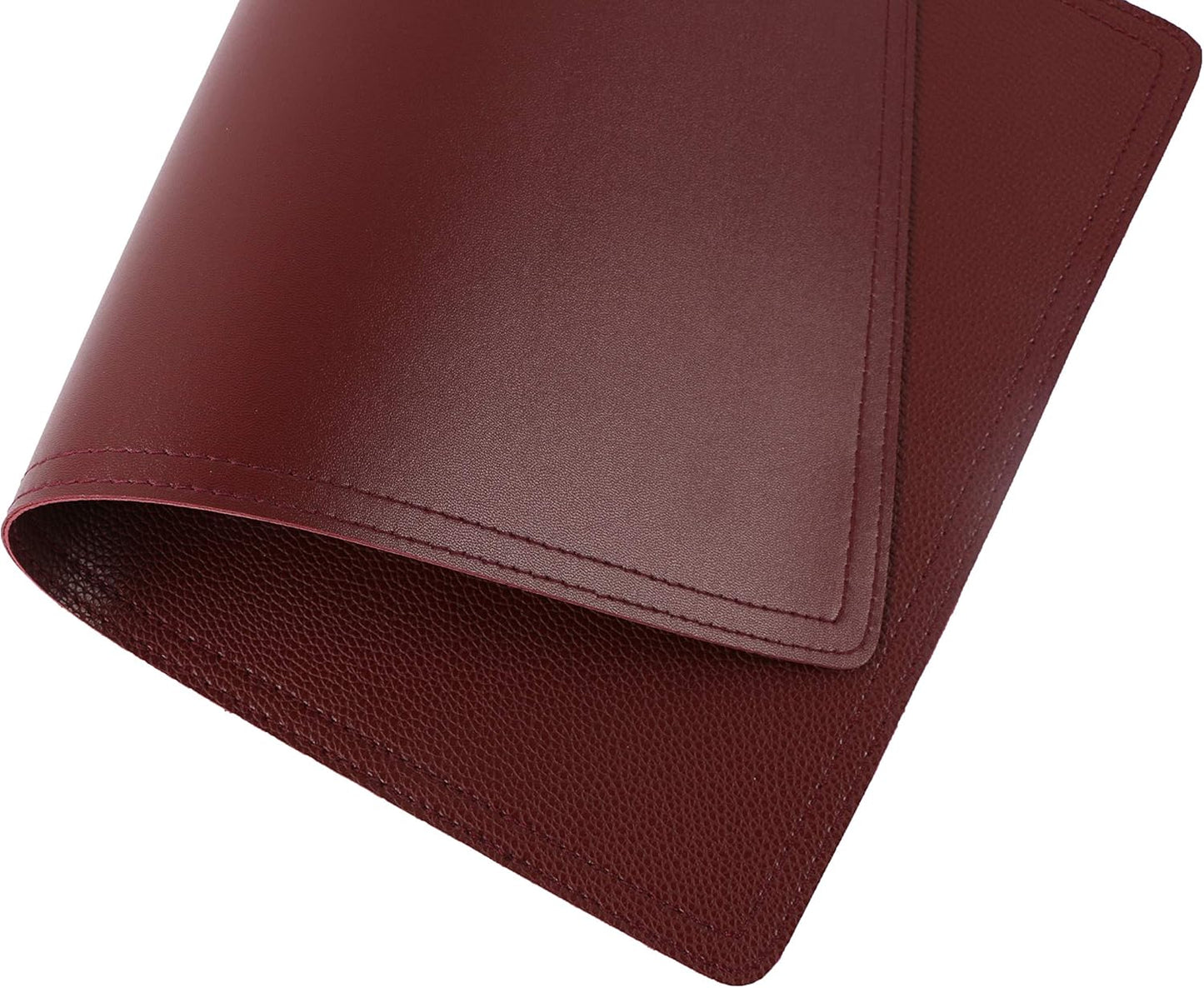 Faux Leather Red Placemats, PU Table Mats, Set of 4, Waterproof, Stain Resistant, Heat Resistant