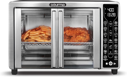 Gourmia Toaster Oven Air Fryer Combo 17 cooking presets 1700W french door digital air fryer oven