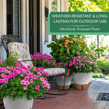 montresor 12/10/8 Inch Self Watering Pots for Indoor Plants Plastic Large Pot for Outdoor Plants