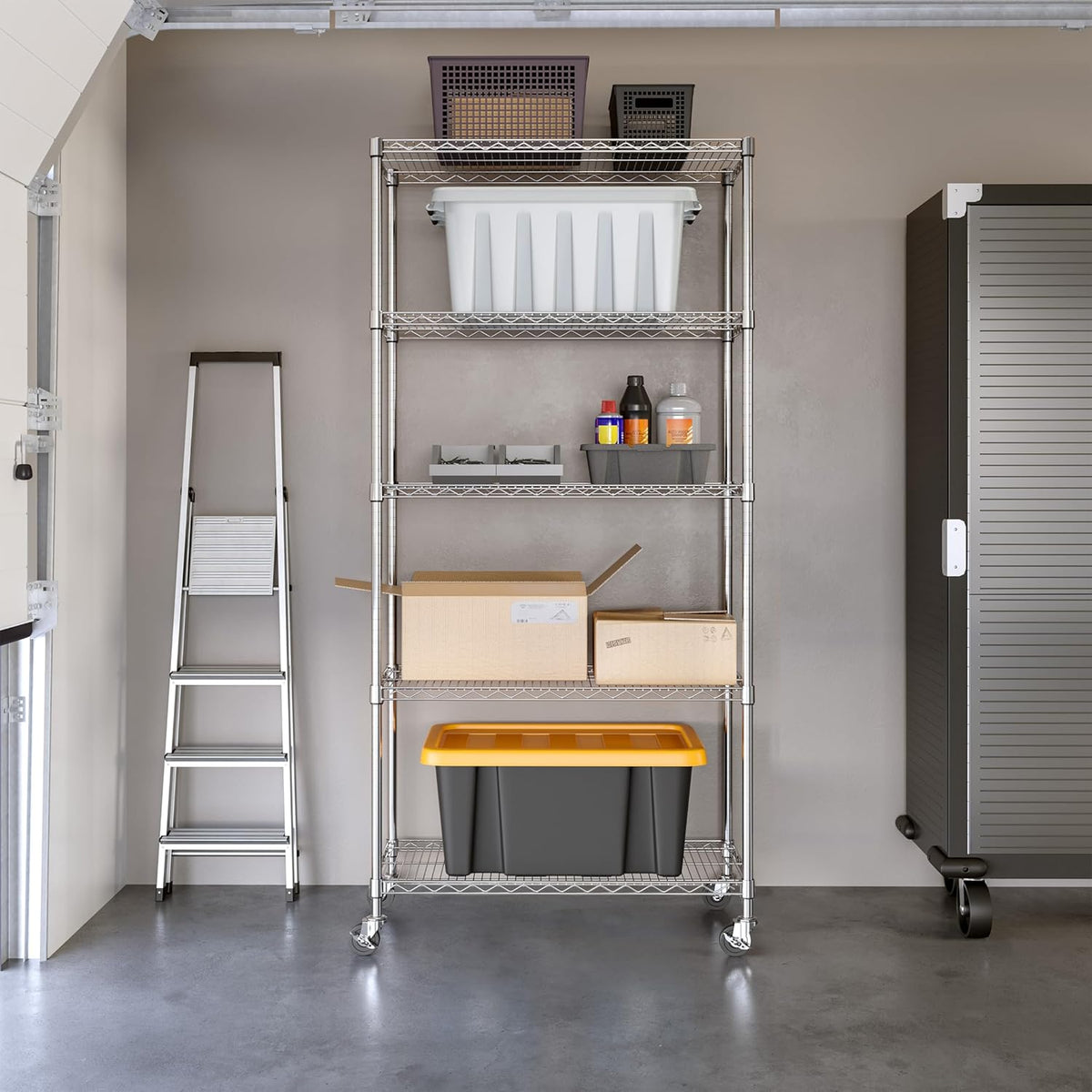 Seville Classics UltraDurable Heavy Duty NSF Solid Steel Wire Rack Storage Unit, Organizer for