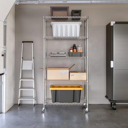 Seville Classics UltraDurable Heavy Duty NSF Solid Steel Wire Rack Storage Unit, Organizer for