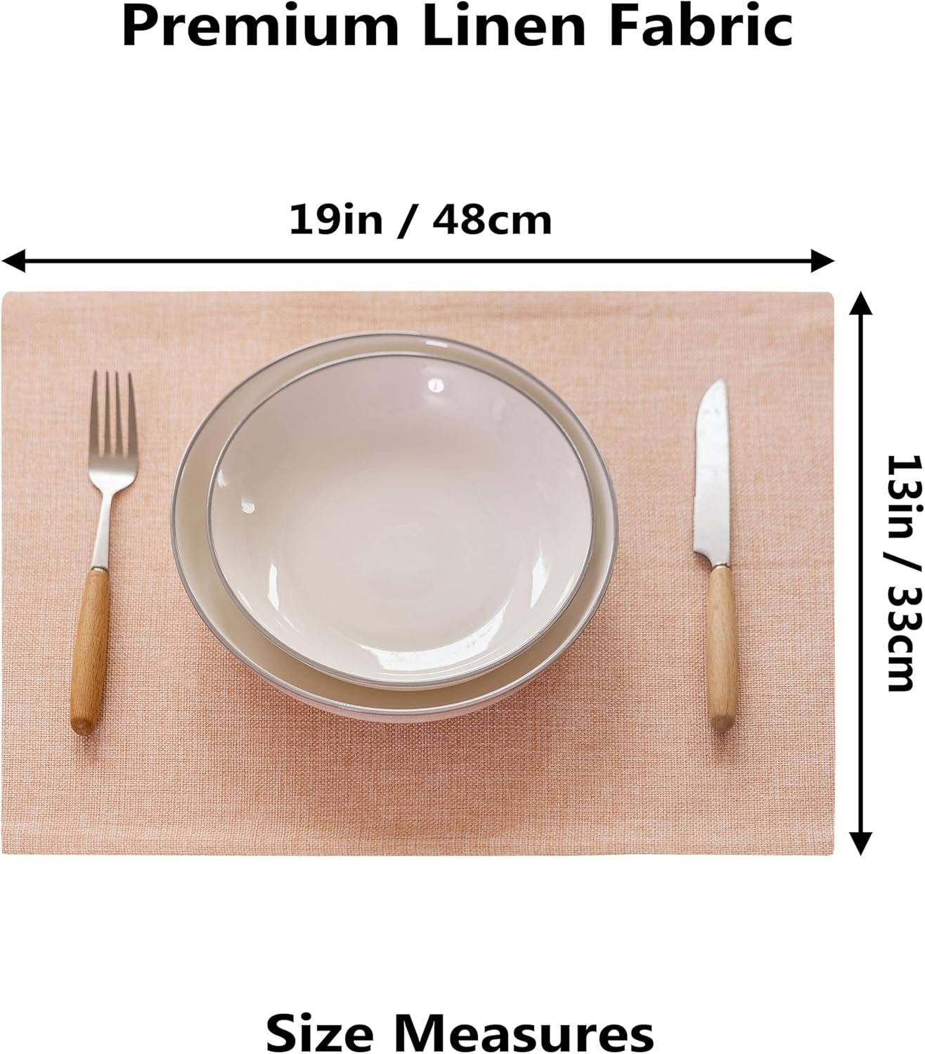 Demetex Pink Placemats Set of 8 Heat Resistant Cloth Place Mats Rectangle Linen Table Placemat for