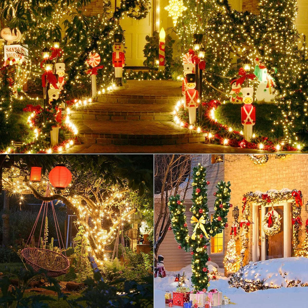 Brizled 33ft 100 LED Christmas Tree Lights - Steady On Only, 5mm Wide Angle, Connectable 120V UL