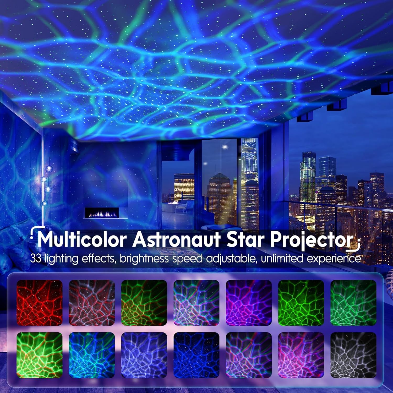 Rossetta Astronaut Galaxy Projector Night Light with Timer and Remote, Kids Adults Room Decor