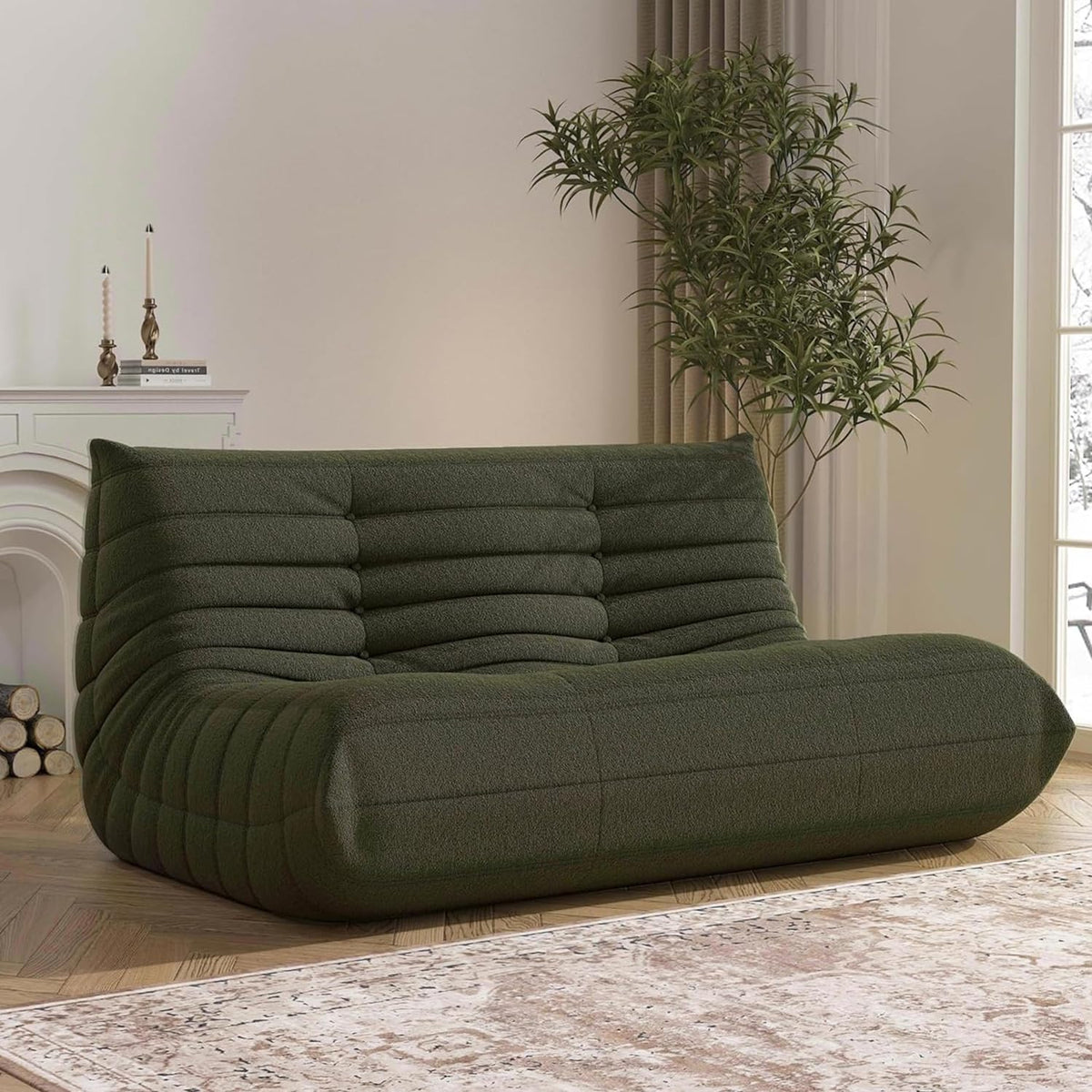 Bean Bag Chair, Loveseat Fireside Chair Bean Bag Sofa Large Bean Bag Chair for Adults, 2 Seater