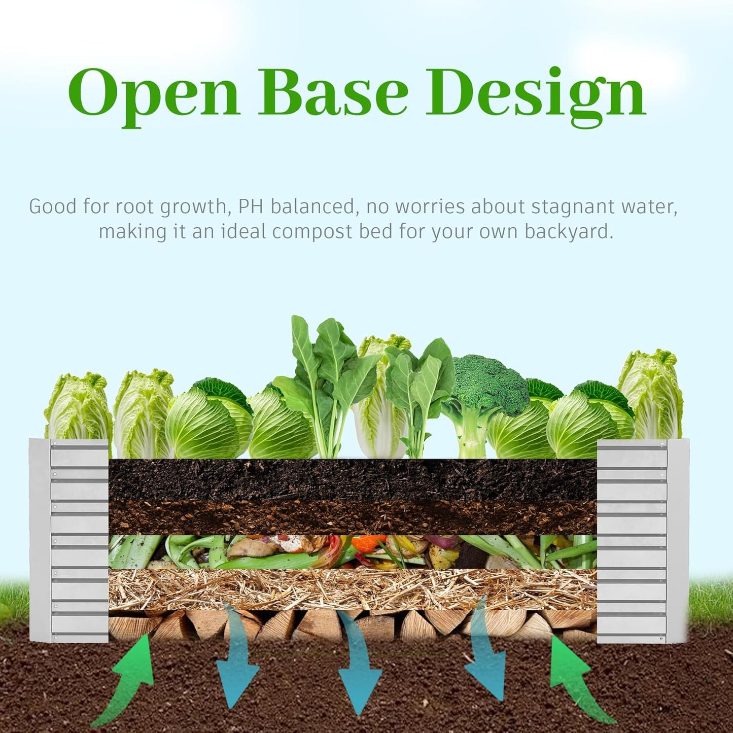 8x4x2 ft Raised Garden Bed, Large Metal Planter Raised Beds, Planters for Outdoor Plants for