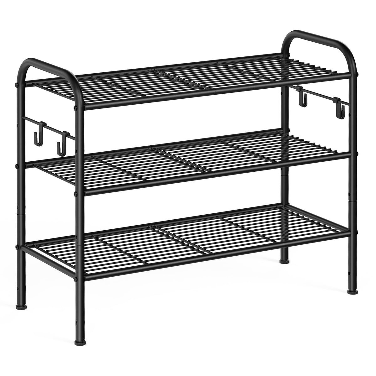 SONGMICS 3-Tier Metal Shoe Rack, Shoe Orgainzer, 26.7" Wide, Holds 12 Pairs