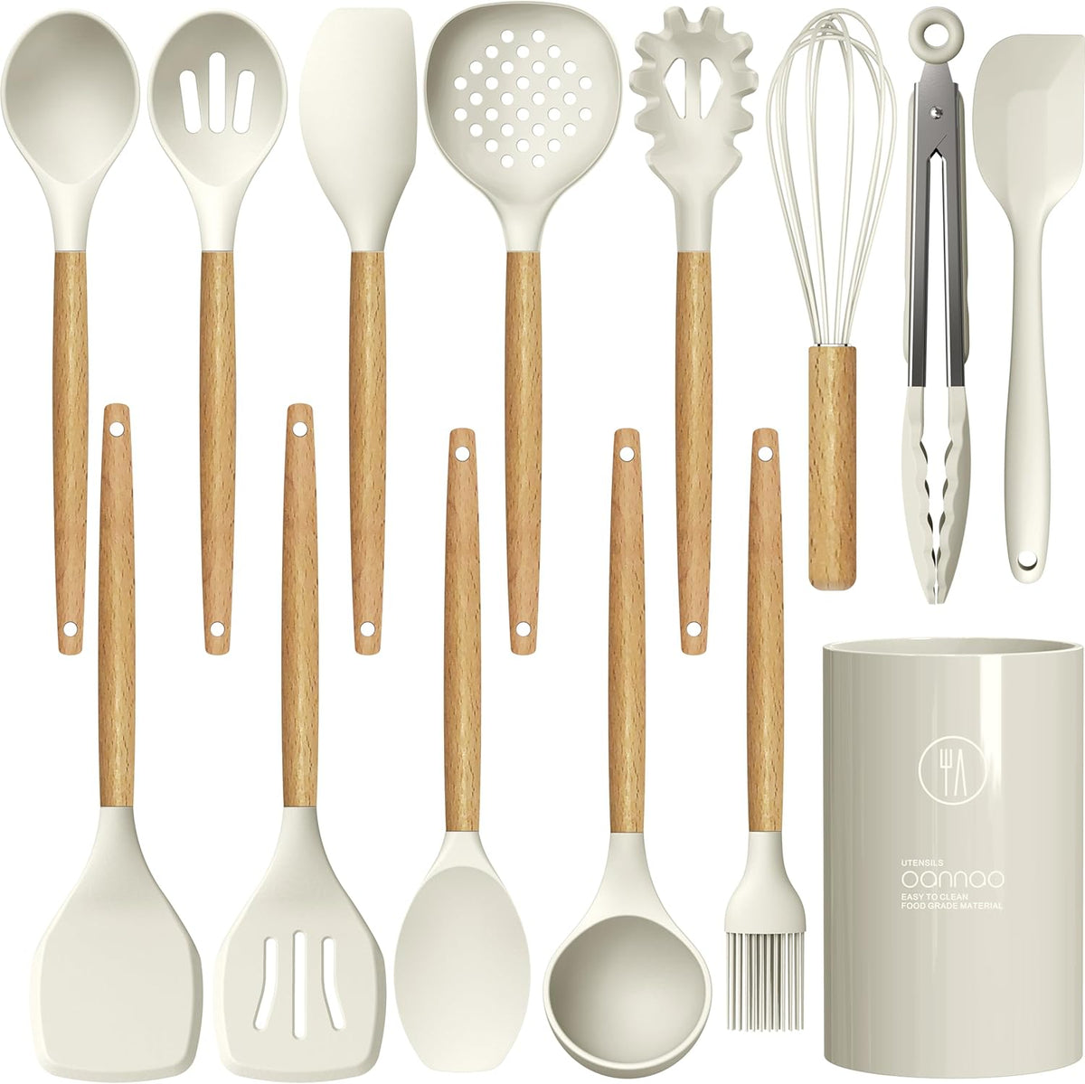 Silicone Cooking Utensils Set - 446°F Heat Resistant Silicone Kitchen Utensils for Cooking,Kitchen
