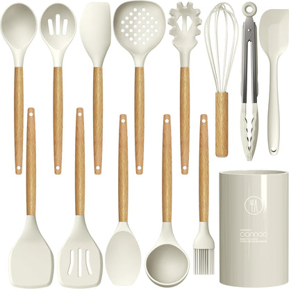 Silicone Cooking Utensils Set - 446°F Heat Resistant Silicone Kitchen Utensils for Cooking,Kitchen