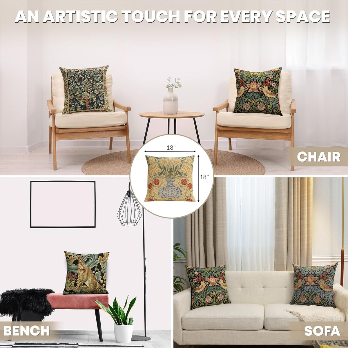 Charlotte Home Furnishings Throw Pillow Covers, Decorative Boho Pillow Covers for Couch, Living