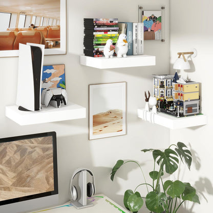 Deep Floating Shelves for Wall | 12 Inch Deep White Floating Shelves Set of 2 | 16W x 12D Rustic