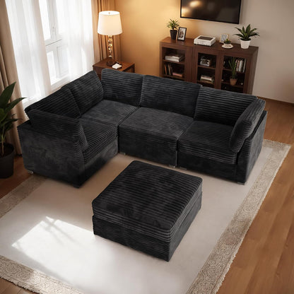 HOOOWOOO Modular Sectional Sofa,5 Pieces Sectional Couches for Living Room,98X66 L Shaped Cloud