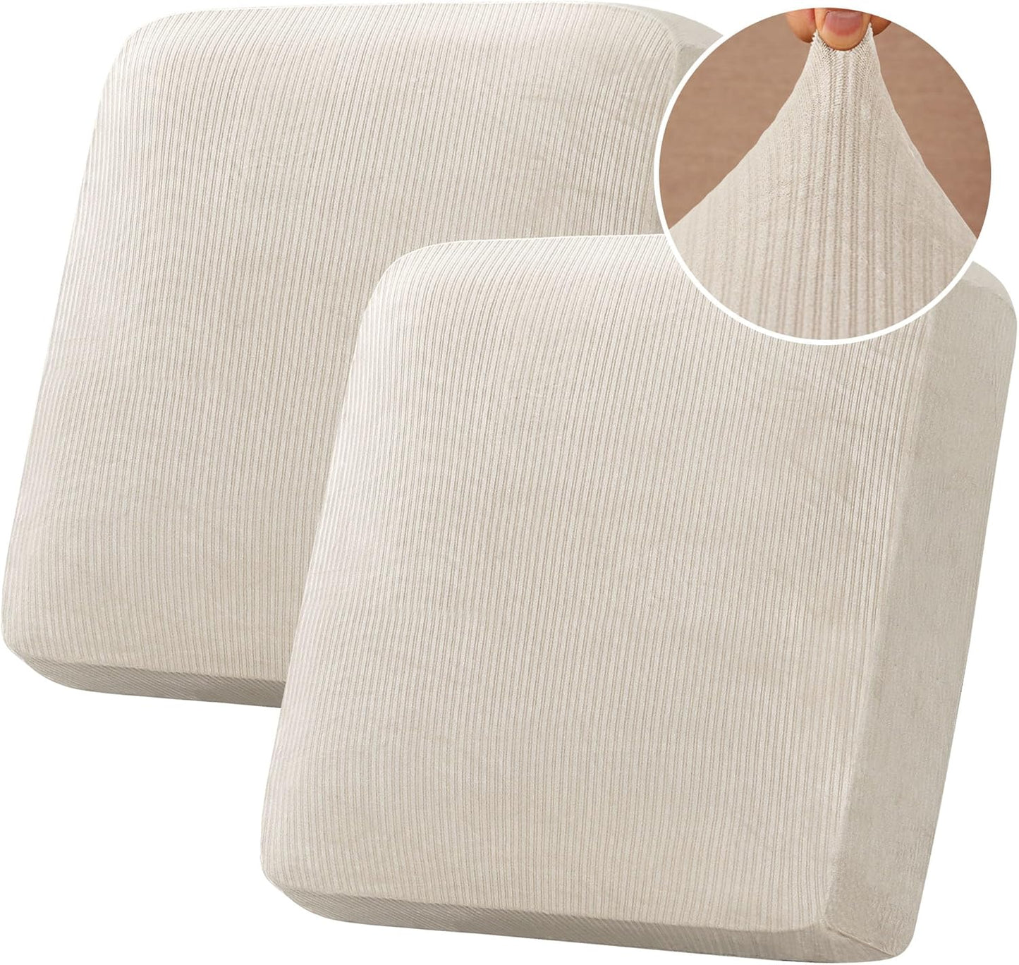 H.VERSAILTEX Velvet Stretch Couch Cushion Cover Plush Cushion Slipcover for Chair Loveseat Sofa