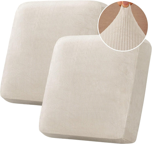 H.VERSAILTEX Velvet Stretch Couch Cushion Cover Plush Cushion Slipcover for Chair Loveseat Sofa