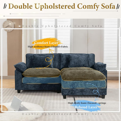 URRED Modular Sectional Sofa Comfy Cloud Couch, Modern Chenille Sofa Sleeper Deep Seat Couches with