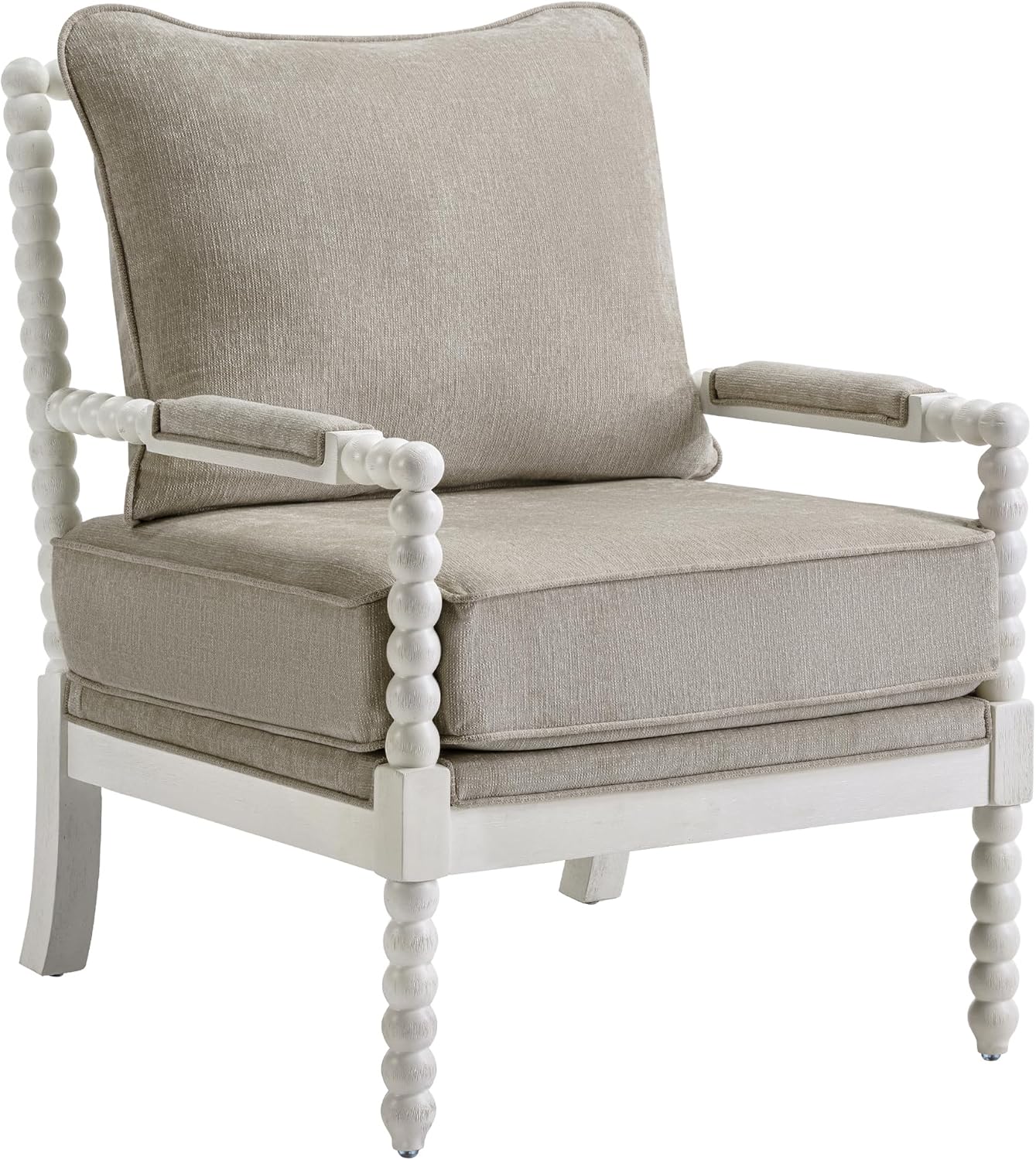 DUHOME Linen Fabric Spindle Accent Chairs Set of 2 with Wood Frame,Modern Accent Chairs with Padded