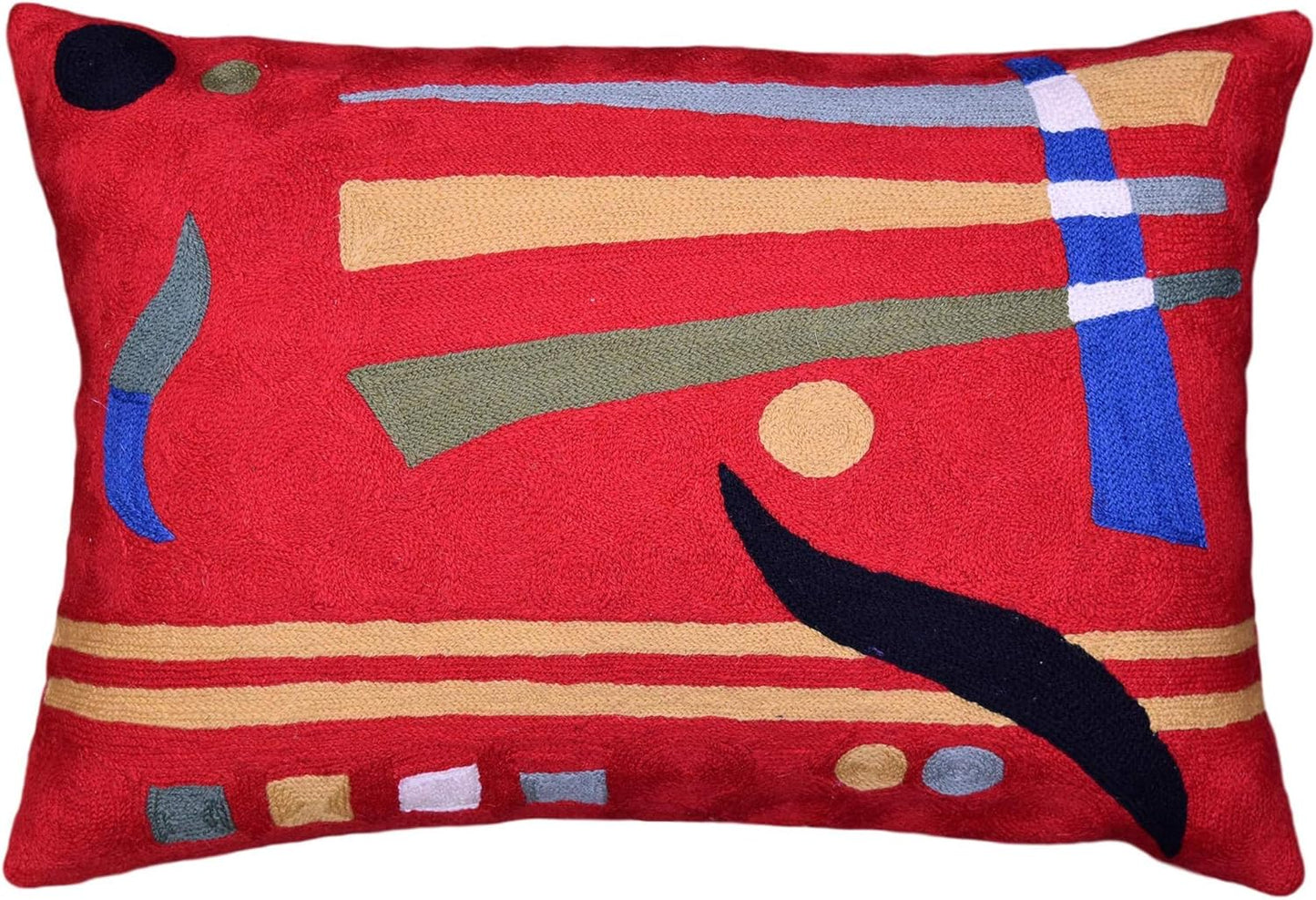 Lumbar Kandinsky Red Abstract Pillow Cover Modern Throw Pillowcase Chair Cushion Contemporary
