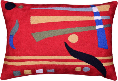 Lumbar Kandinsky Red Abstract Pillow Cover Modern Throw Pillowcase Chair Cushion Contemporary