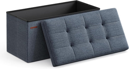 SONGMICS Mazie Collection - 30 Inches Folding Storage Ottoman Bench, Ottoman Foot Rest, End of Bed