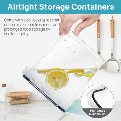 Vtopmart 10 PCS Flour and Sugar Storage Container, Large Airtight Food Canisters with Lids for