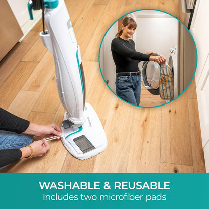 Kenmore SM2060 S200 Series Steam Mop for Floor Cleaning with Easy Scrubber & 2pcs Washable Pads, 2