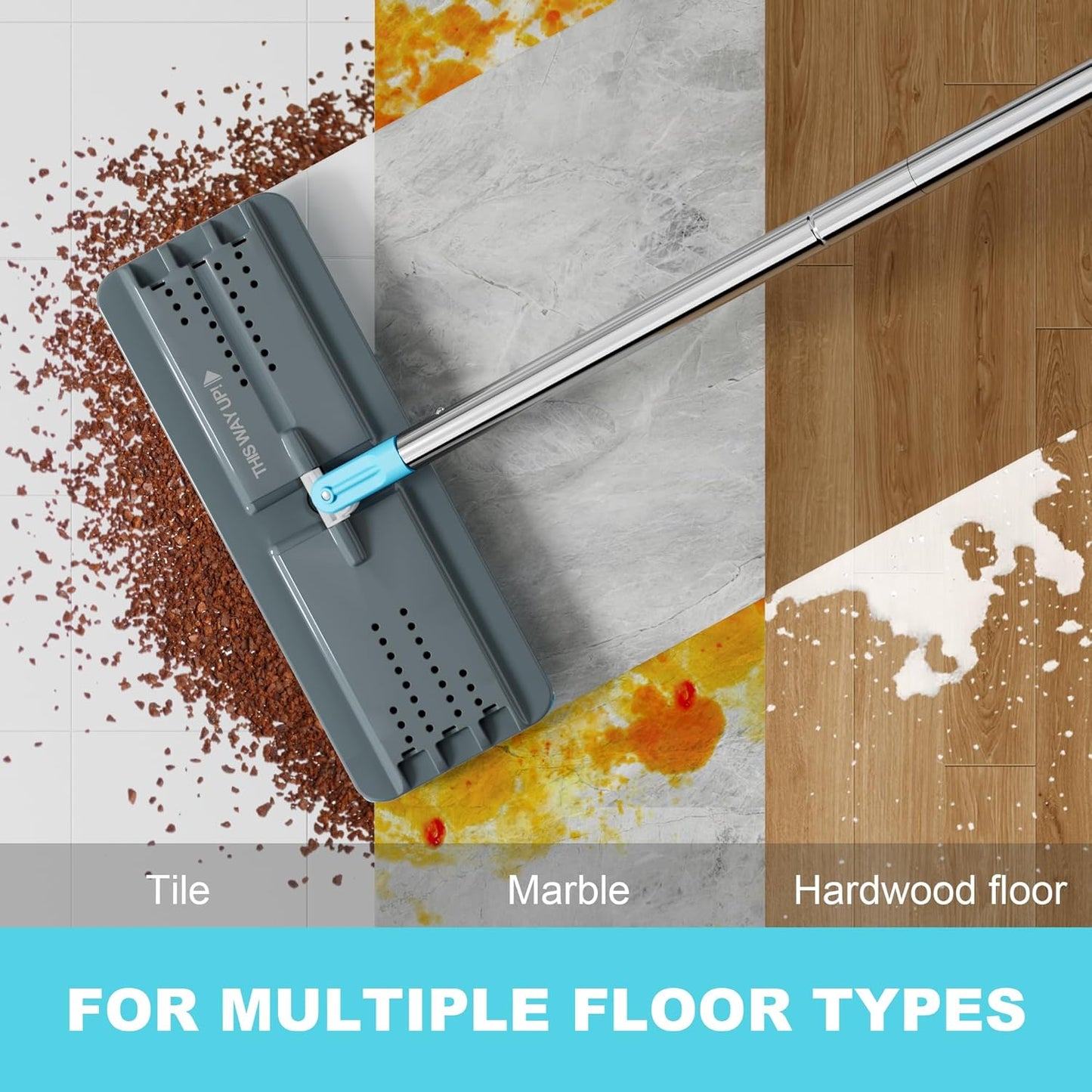 JOYMOOP Mop and Bucket Set with Wringer, Mops for Floor Cleaning, Wall Mop Cleaner with Long