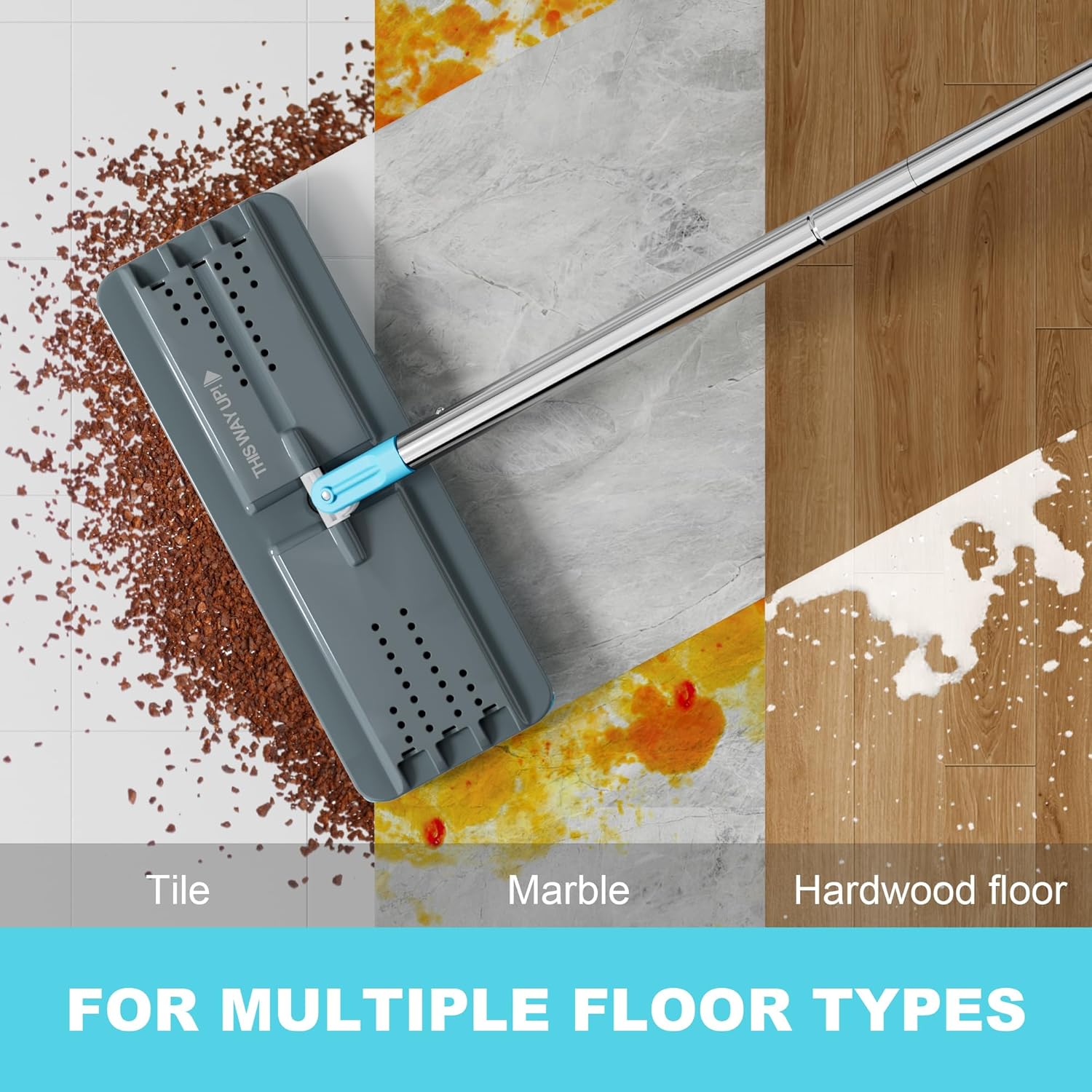 JOYMOOP Mop and Bucket Set with Wringer, Mops for Floor Cleaning, Wall Mop Cleaner with Long