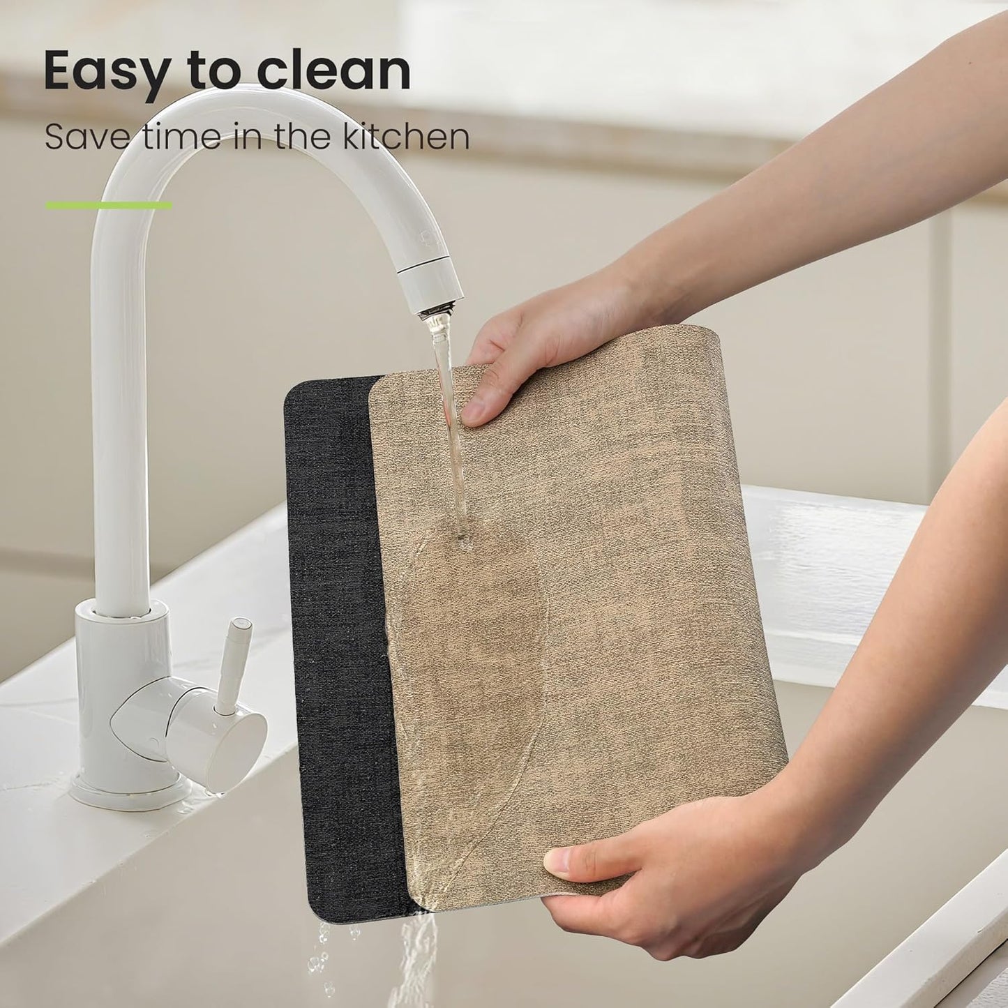 Faux Leather Dual Sided Placemats Set of 4, Square Non-Slip Heat Resistant Placemats with Coaster