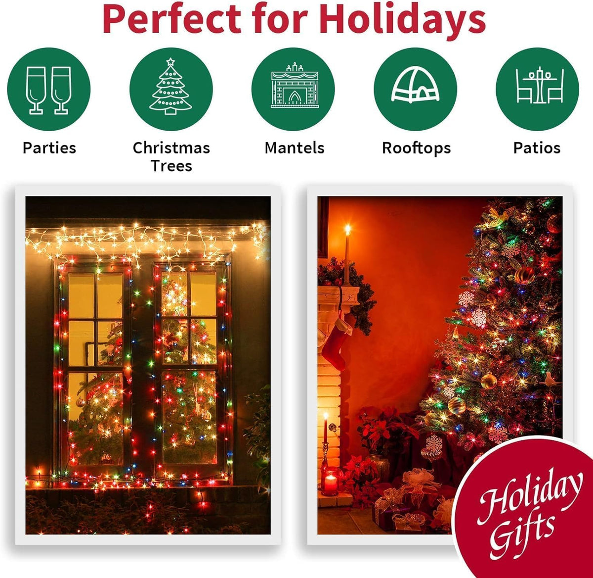 150 Count Multicolor- String Lights - LED Christmas Lights, Mini led Lights for Indoor Outdoor Home