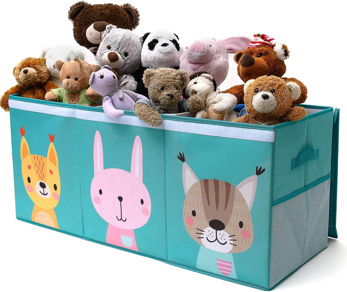Extra Large Toy Storage Organizer with Lid - Sturdy, Collapsible Toy Chest Storage Box with Cute