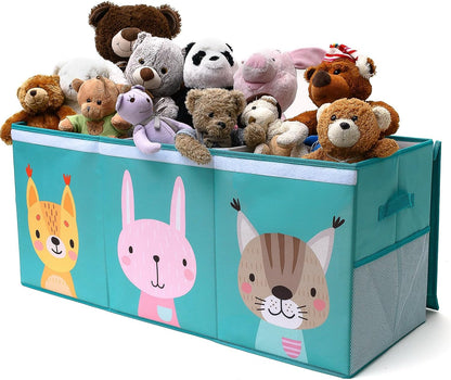 Extra Large Toy Storage Organizer with Lid - Sturdy, Collapsible Toy Chest Storage Box with Cute