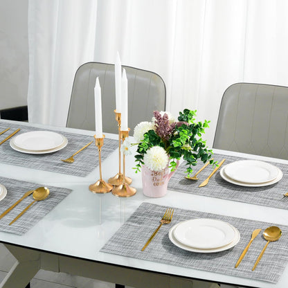 Placemats Set of 8，Non-Slip PVC Weave Table Mats Easy to Clean，Heat Resistant Place Mats for