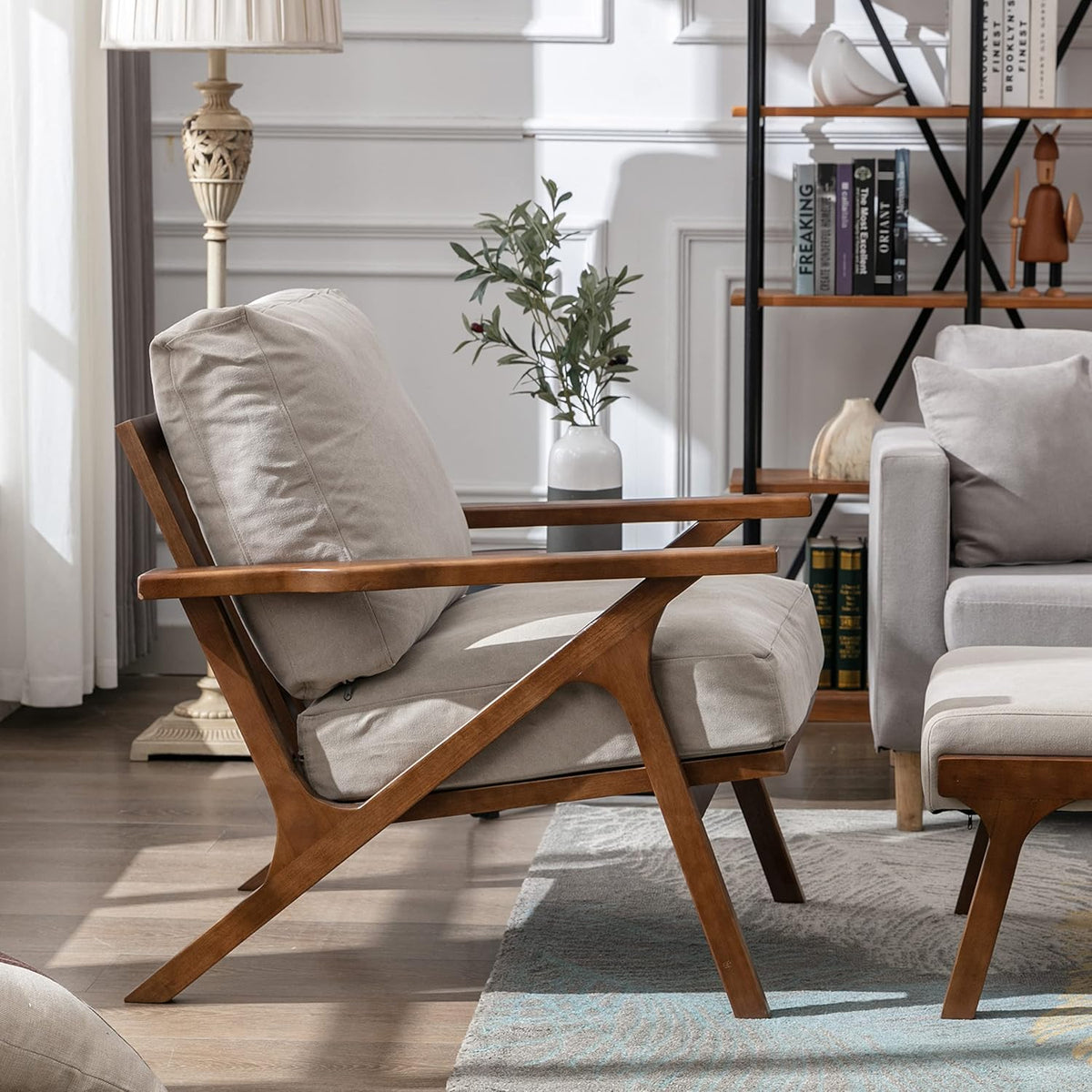 chairus Mid Century Accent Armchairs Modern Upholstered Lounge Chair Compfy Leisure Arm Chair for