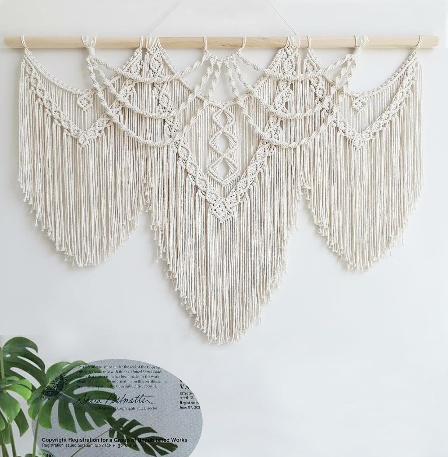 Achart Macrame Wall Hanging Large- Boho Wall Decor- large wall art- Wall Decor Living Room- Macrame