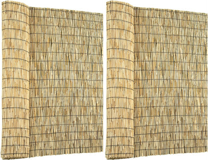 Natural 2 Pack 4FT X 16.4FT Reed Fencing Roll, Balcony Privacy Shade Reed Bamboo Fencing Garden