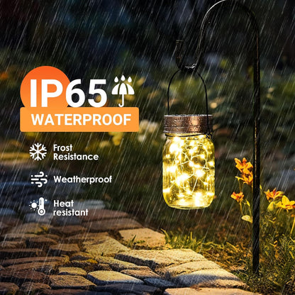 GIGALUMI Solar Mason Jar Lights, 8 Pack 30 Led String Fairy Lights Garden Lights Outdoor Waterproof