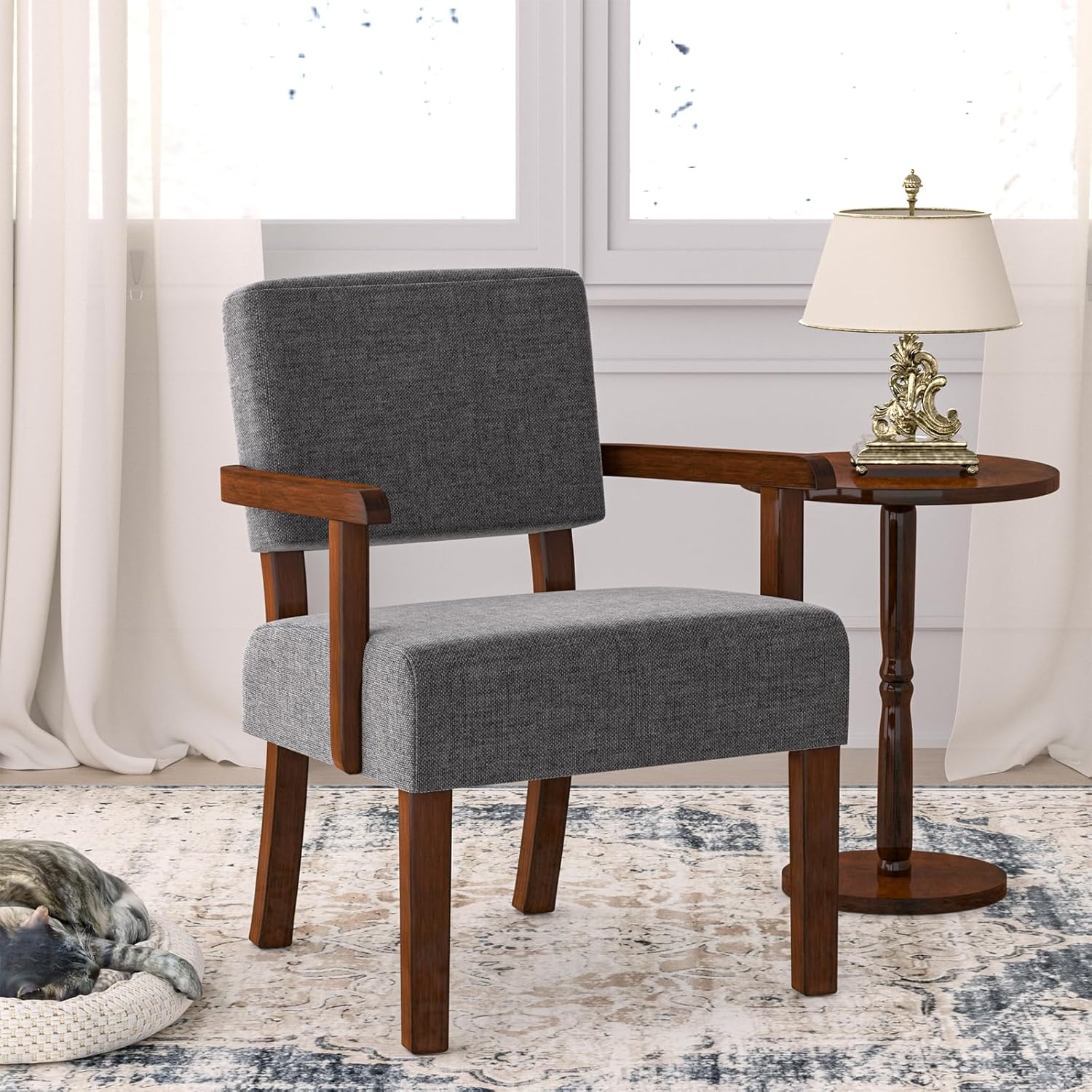 Oversize Accent Chair with Soft Seat and Armrests for Living, Dinning, Bedroom, Reading, Waiting