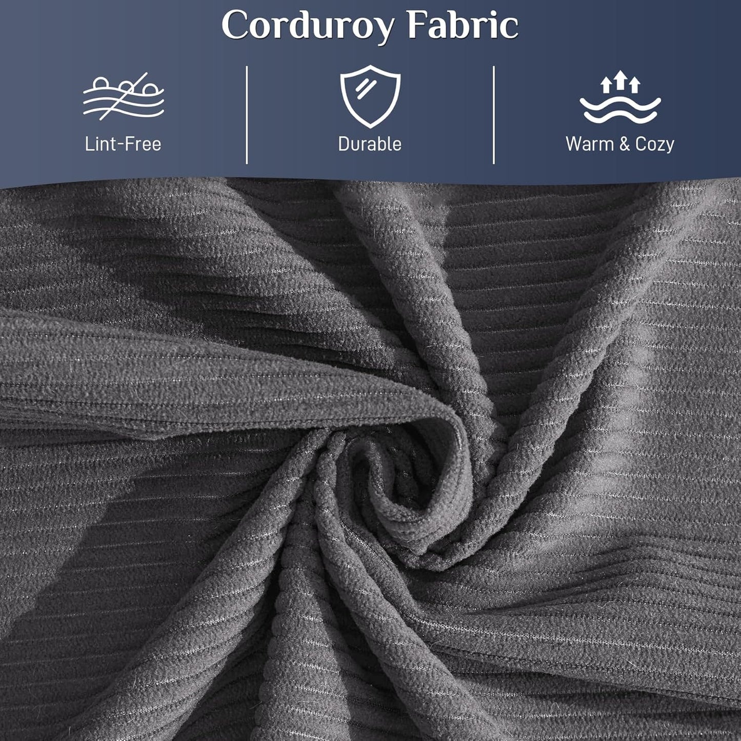 Convertible Sleeper Sofa Bed with Pillow, 4-in-1 Corduroy Folding Mattress Couch with Fixed-Shape