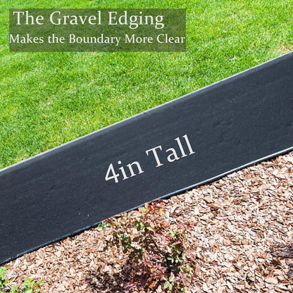 Landscape Edging 33FT, Garden Edging (4IN High) with 30pcs Spikes, Plastic Lawn Edging Flexible for