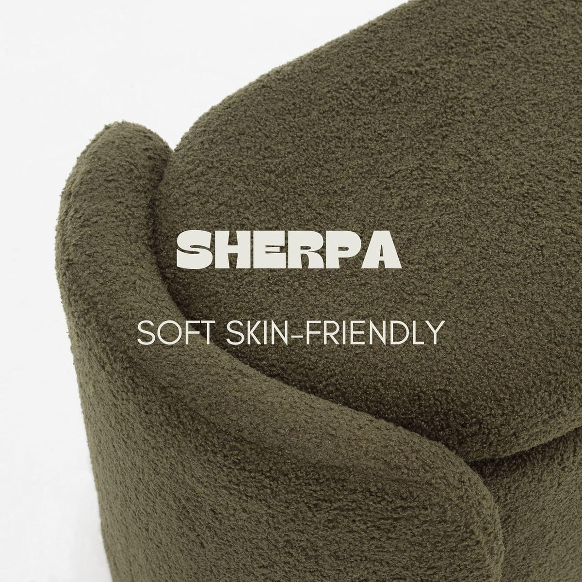 ROCTY Green Boucle Storage Bench - 50" Sherpa End of Bed Ottoman with Seating and Storage for