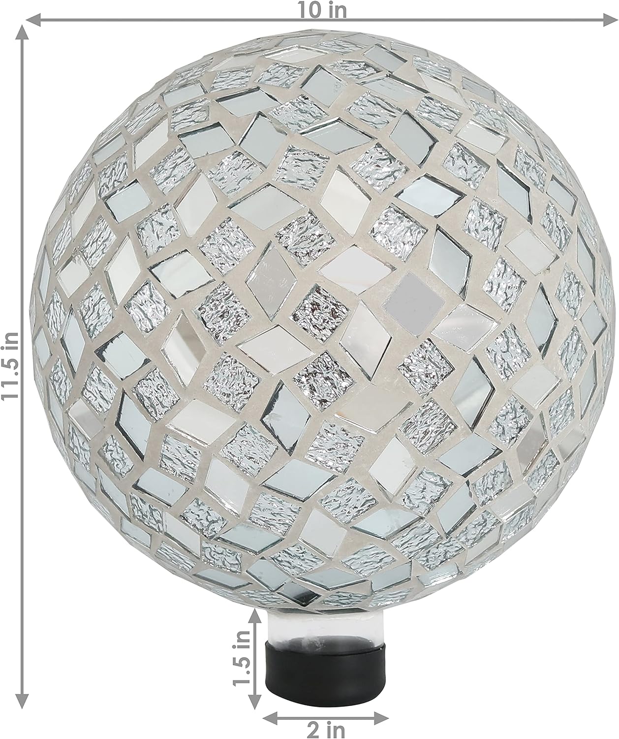 Sunnydaze 10-inch Gazing Ball for Garden - Crackled Glass Mosaic Gazing Globe for Outside
