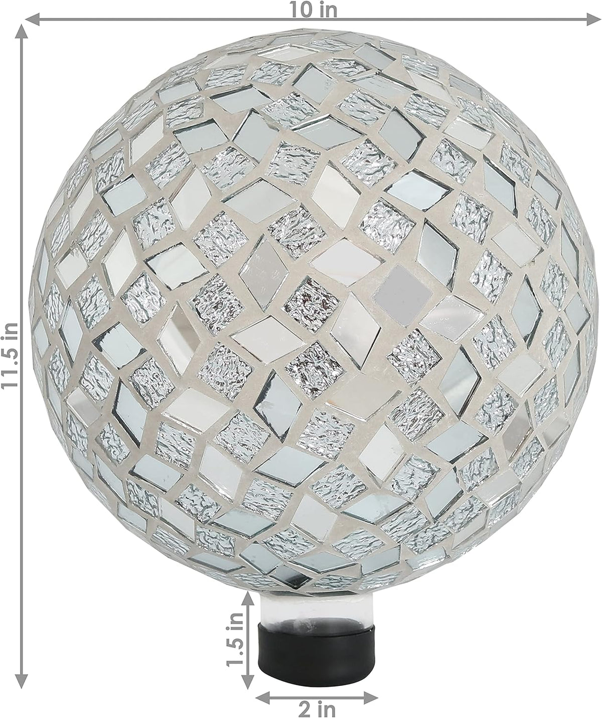 Sunnydaze 10-inch Gazing Ball for Garden - Crackled Glass Mosaic Gazing Globe for Outside